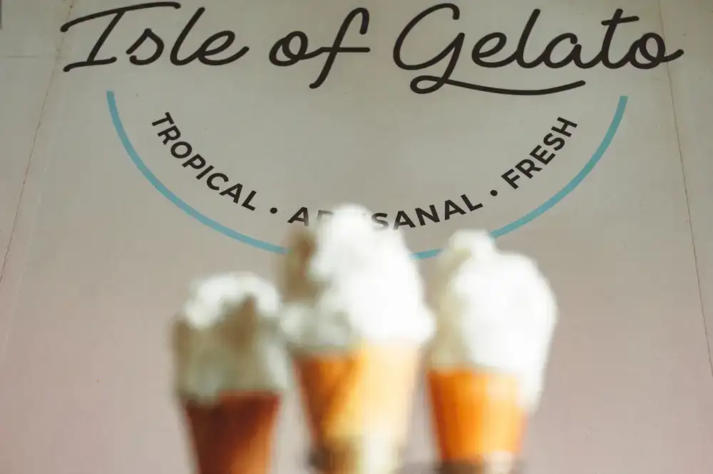 Fresh artisan gelato scoops served in crisp cones